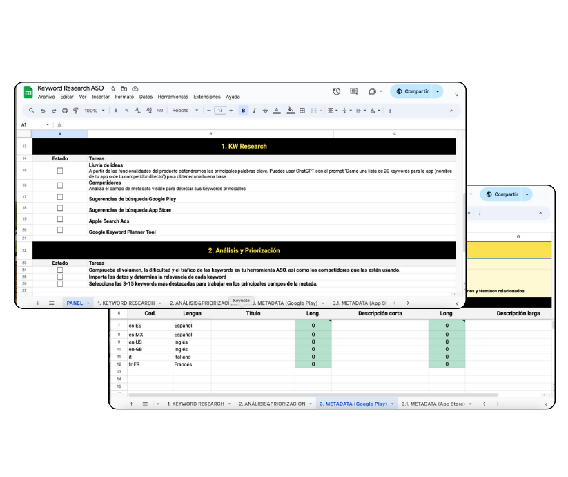 Plantilla Keyword Research ASO